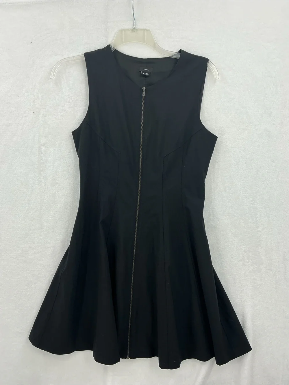 Theory Black Sleeveless Fit-and-Flare Mini Dress 899 - Picture 2 of 6